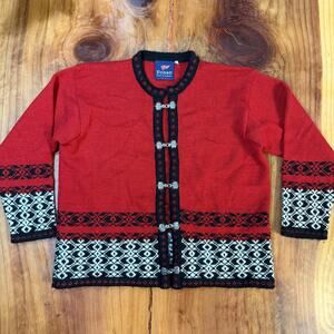 Nosse Norway Women's Sweater M Cardigan Wool Nordic Fair Isle Clasp S20